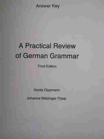 A Practical Review of German Grammar 3rd Edition Answer Key (P)