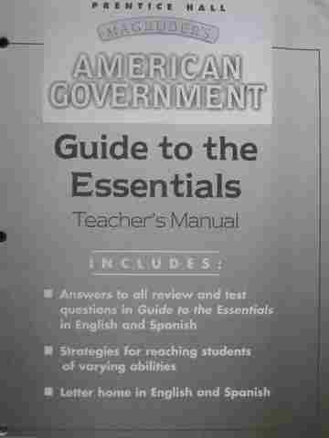 (image for) Magruder's American Government Guide to the Essentials TM (TE)(P)