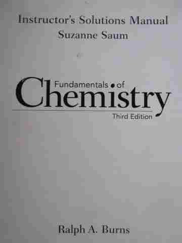 (image for) Fundamentals of Chemistry 3rd Edition ISM (TE)(P) by Saum