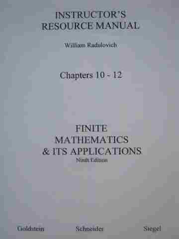 (image for) Finite Mathematics & Its Applications 9e IRM (TE)(Set) by William Radulovich