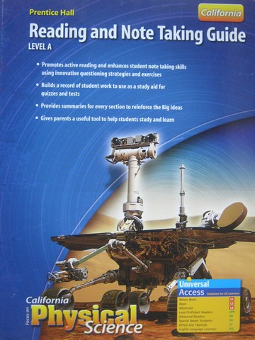 (image for) California Focus on Physical Science Reading & Note Taking A (P)