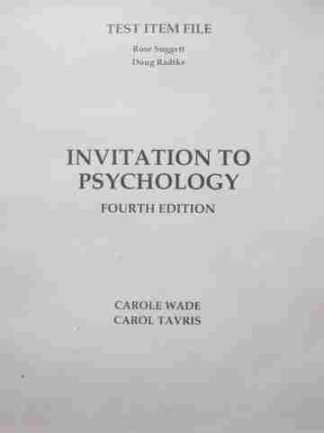 (image for) Invitation to Psychology 4th Edition Test Item File (P)