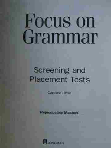 (image for) Focus on Grammar Screening & Placement Tests (P) by Linse - Click Image to Close