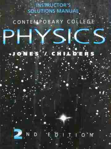 (image for) Contemporary College Physics 2nd Edition ISM (TE)(P) by Jones,