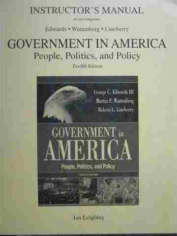 (image for) Government in America 12th Edition Instructor's Manual (TE)(P)