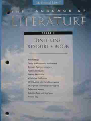 (image for) Language of Literature 7 Unit 1 Resource Book (P)