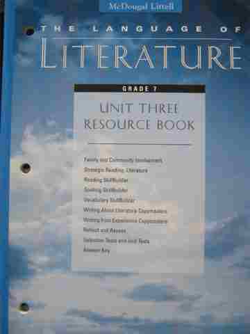 (image for) Language of Literature 7 Unit 3 Resource Book (P)
