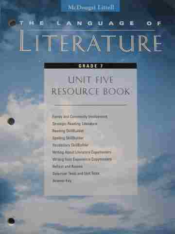(image for) Language of Literature 7 Unit 5 Resource Book (P)