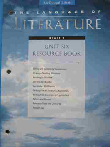 (image for) Language of Literature 7 Unit 6 Resource Book (P)