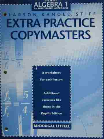 (image for) Heath Algebra 1 An Integrated Approach Extra Practice (P)