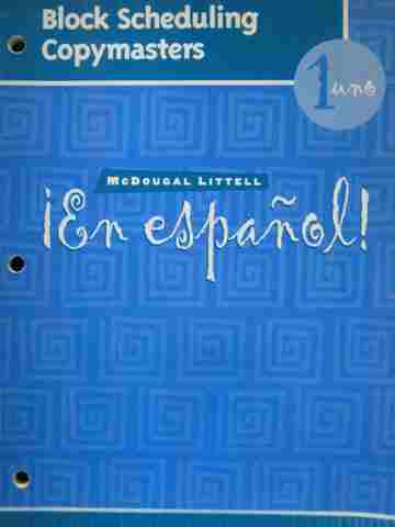 (image for) En espanol! 1uno Block Scheduling Copymasters (P)