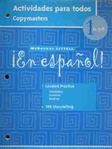(image for) En espanol! 1uno Actividades para todos Copymasters (P)