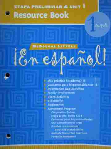 (image for) En espanol! 1uno Etapa preliminar & Unit 1 Resource Book (P)