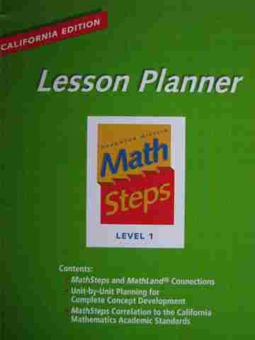 (image for) Math Steps 1 California Lesson Planner (CA)(P)