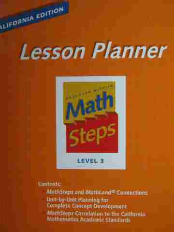 (image for) Math Steps 3 California Lesson Planner (CA)(P)