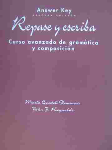 (image for) Repase y escriba Tercera edicion Answer Key (P) by Dominicis,