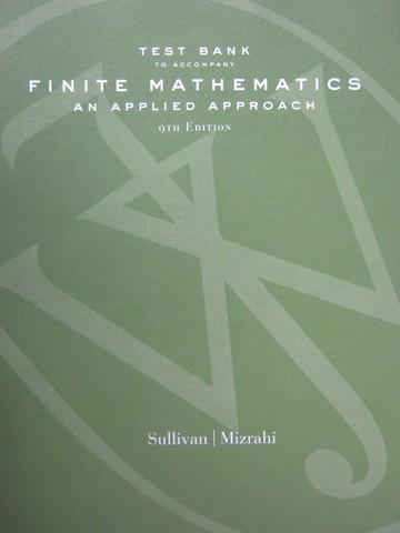 (image for) Finite Mathematics 9th Edition Test Bank (P) by Henry Smith