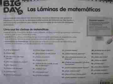 (image for) Big Day for PreK Las Laminas de matematicas (Pk)