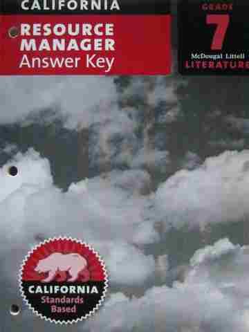 (image for) Literature 7 Resource Manager Answer Key (CA)(P)