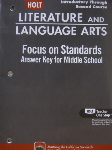 (image for) Focus on Standards Answer Key for Middle School (CA)(P)