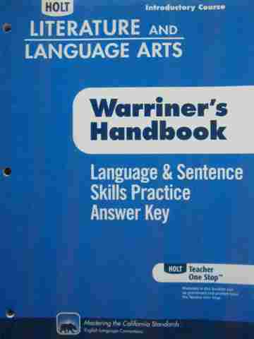(image for) Language & Sentence Skills Practice Answer Introductory (CA)(P)