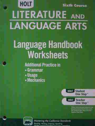 (image for) Language Handbook Worksheets 6th Course (CA)(P)