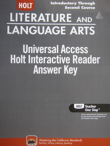 (image for) Interactive Reader Answer Key Introductory-2nd Course (CA)(P)