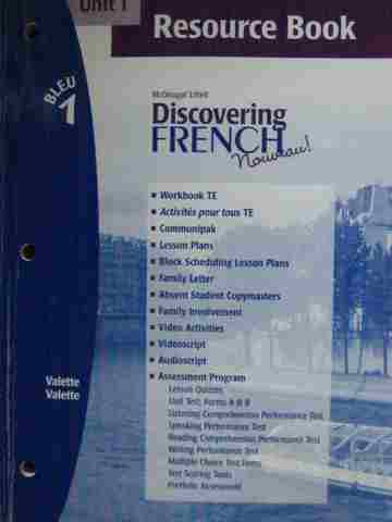 (image for) Discovering French Nouveau! Bleu 1 Unit 1 Resource Book (P)