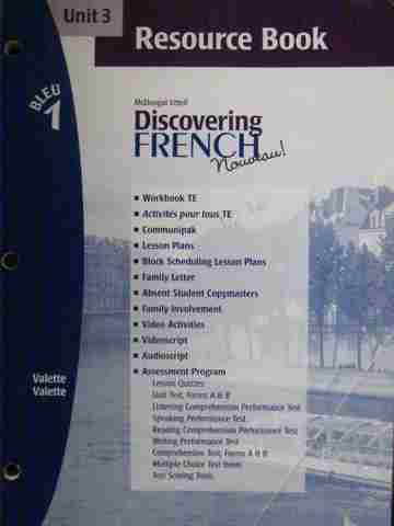 (image for) Discovering French Nouveau! Bleu 1 Unit 3 Resource Book (P)