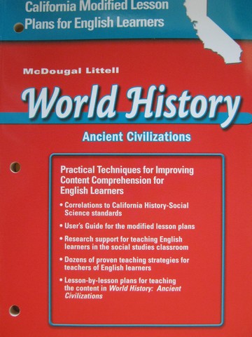 (image for) Ancient Civilizations Modified Lesson Plans for English Learners (CA)(P)