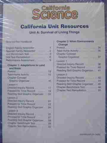(image for) California Science 3 Unit Resources (CA)(Pk) by Badders, Carnine