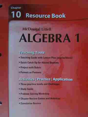 (image for) Algebra 1 Chapter 10 Resource Book (P) by Larson, Boswell,