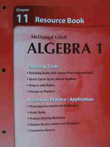 (image for) Algebra 1 Chapter 11 Resource Book (P) by Larson, Boswell,