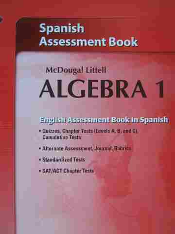 (image for) Algebra 1 Spanish Assessment Book (P) by Chase, Palmer,