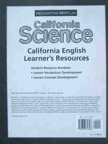 (image for) California Science 6 English Learner's Resources (CA)(P)