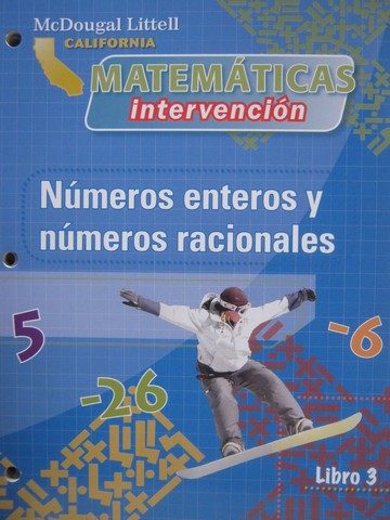 (image for) California Matematicas Intervencion 3 Numeros enteros y (CA)(P)