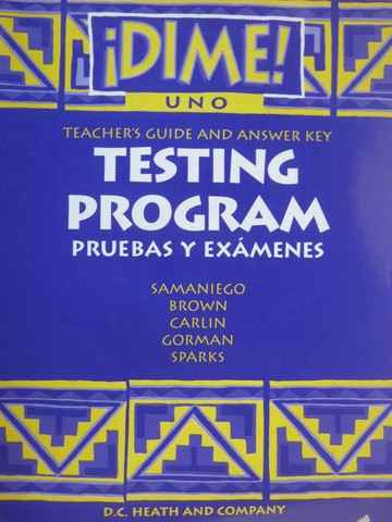 (image for) Dime! Uno Testing Program TG & Answer Key (TE)(P)