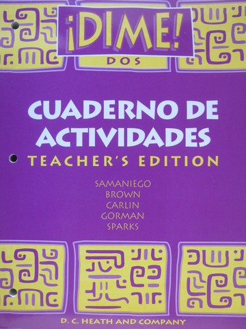 (image for) Dime! Dos Cuaderno de actividades TE (TE)(P) by Samaniego,