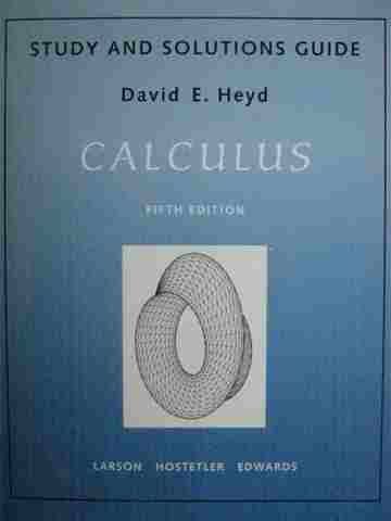 (image for) Calculus 5th Edition Study & Solutions Guide (P) by David E Heyd