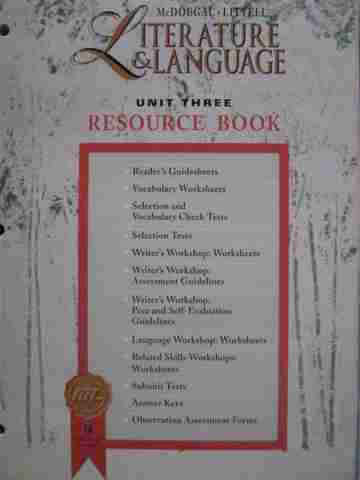 (image for) Literature & Language 9 Orange Level Unit 3 Resource Book (P)