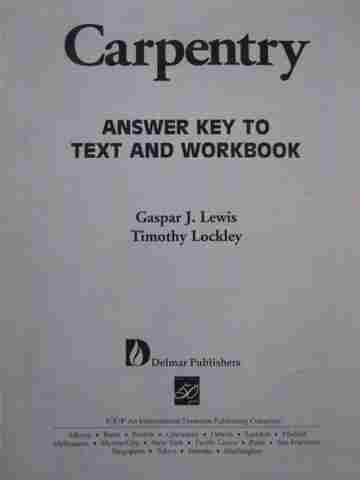 (image for) Carpentry Answer Key to Text & Workbook (P) by Lewis & Lockley