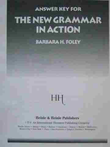 (image for) New Grammar in Action Answer Key (P) by Barbara H Foley
