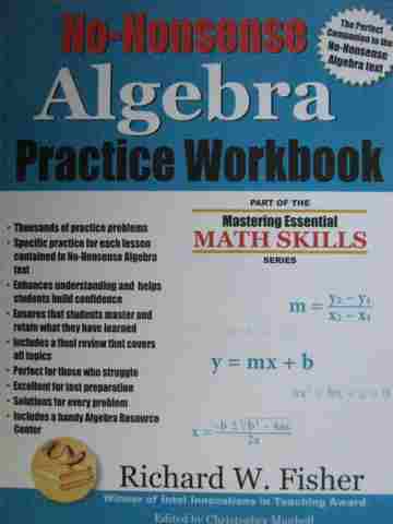 (image for) No-Nonsense Algebra Practice Workbook (P) by Richard W Fisher