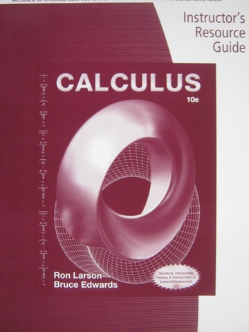 (image for) Calculus 10th Edition Instructor's Resource Guide (TE)(P)