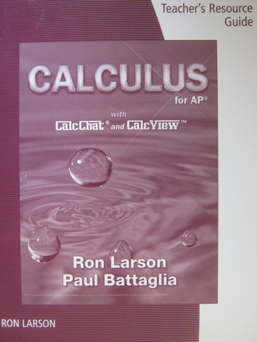 (image for) Calculus for AP Teacher's Resource Guide (TE)(P) by Ron Larson