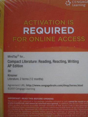 (image for) Compact Literature 9th Edition AP Edition MindTap Online (P)