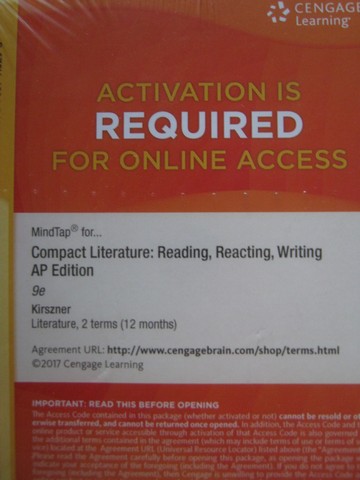 (image for) Compact Literature 9th Edition AP Edition MindTap Online (P)