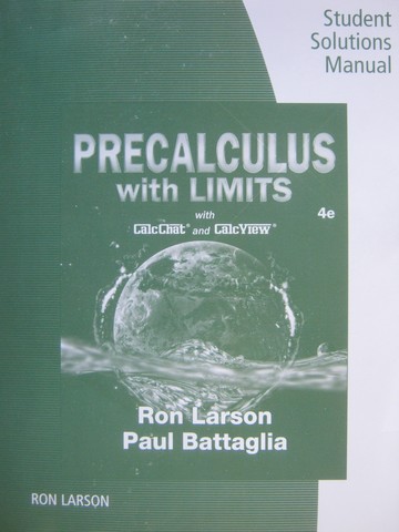 (image for) Precalculus with Limits 4th Edition Student Solutions Manual (P)