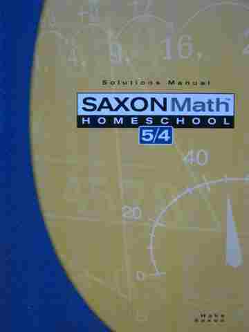 (image for) Saxon Math 5/4 Homeschool 3rd Edition Solutions Manual (P)