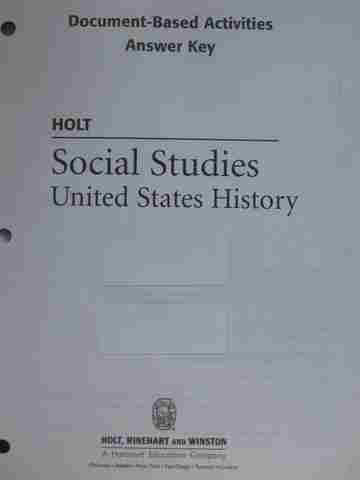 (image for) United States History Document-Based Activities Answers (P)